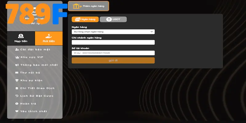 Liên kết ngân hàng giao dịch tại 789F