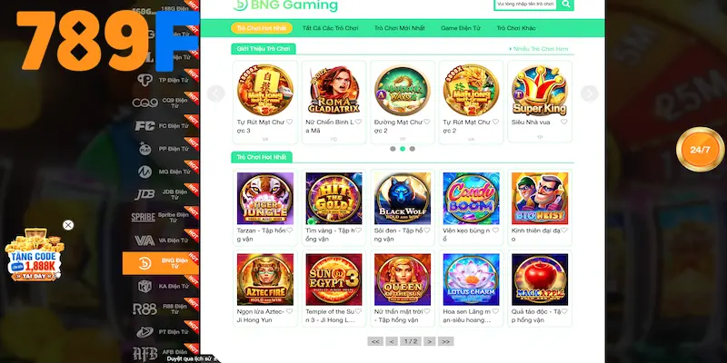 Vô số trò chơi quay hũ 789F hay